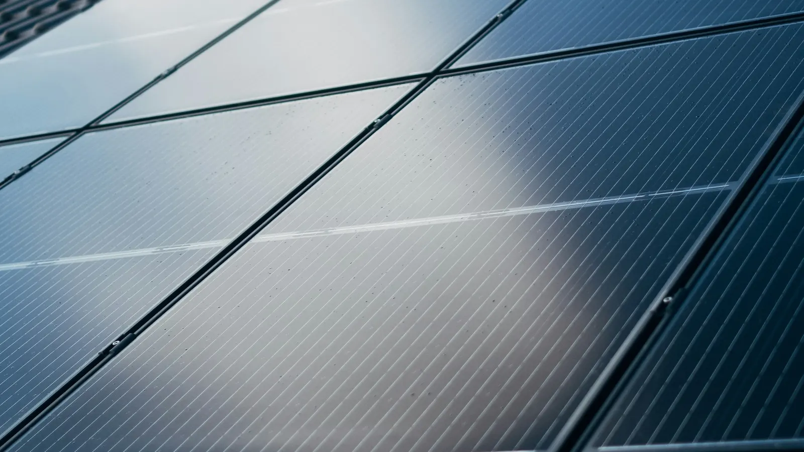 Close-up of a solar panel on a building